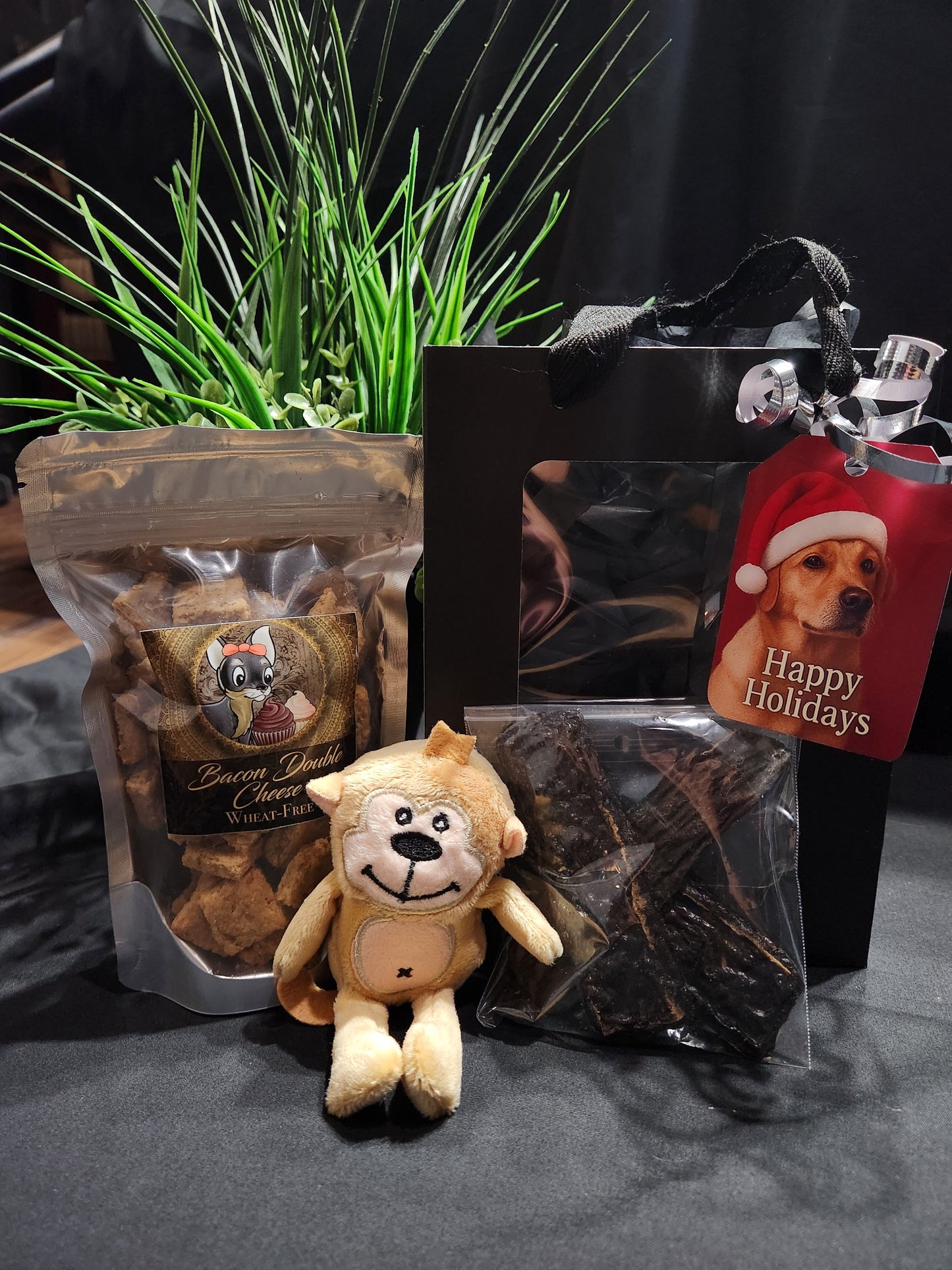 Small-Medium Dog Christmas Gift Bag- Black