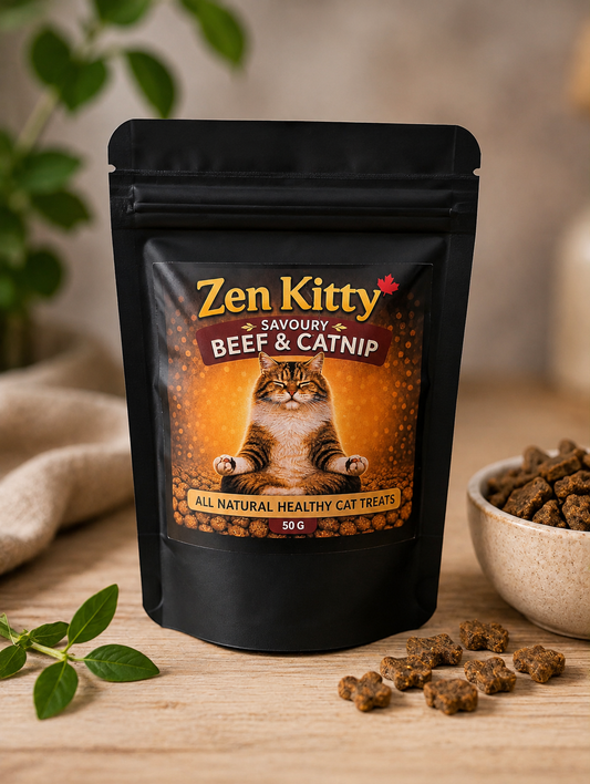 Zen Kitty Savoury Beef & Catnip Cat Treats 50g package