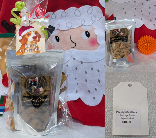 Christmas Dog Treat & Squeaky Ball Gift